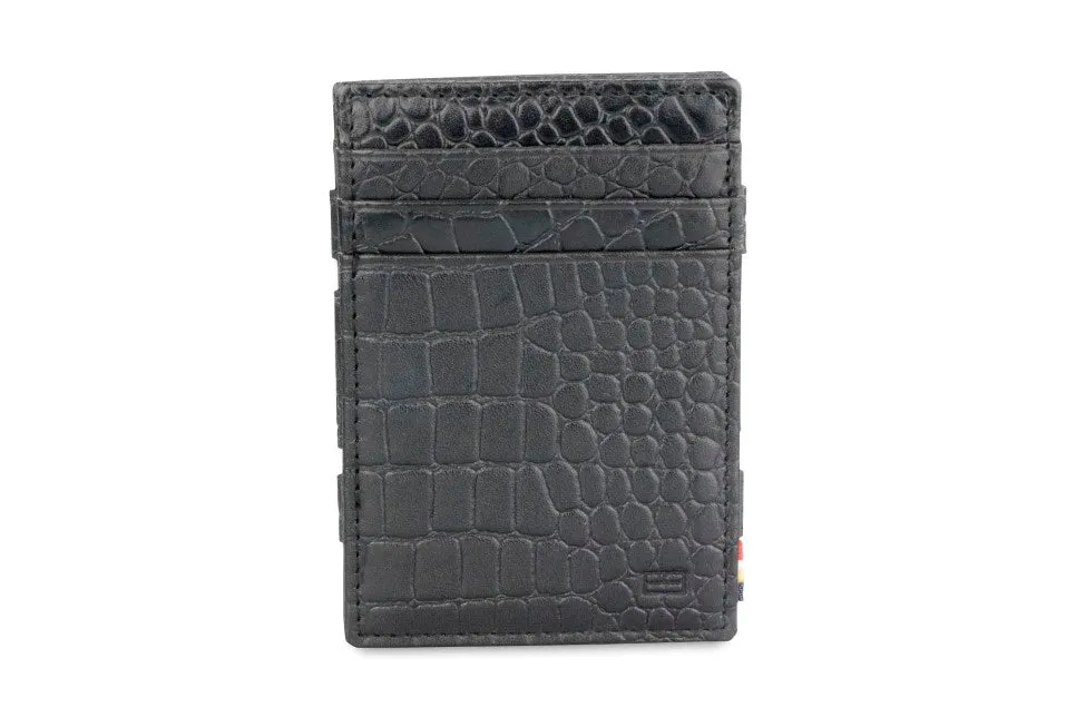 Garzini RFID Leather Magic Coin Wallet Croco