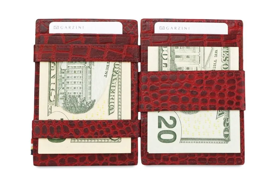 Garzini RFID Leather Magic Coin Wallet Croco