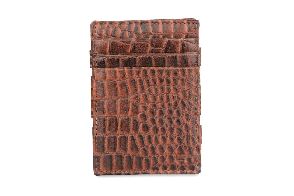 Garzini RFID Leather Magic Coin Wallet Croco