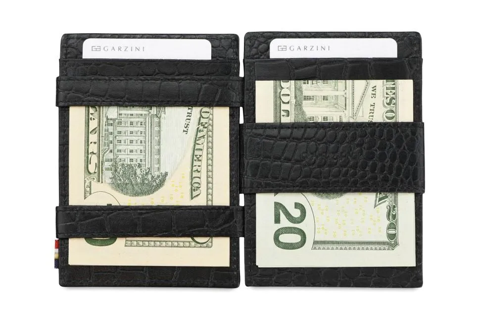 Garzini RFID Leather Magic Coin Wallet Croco