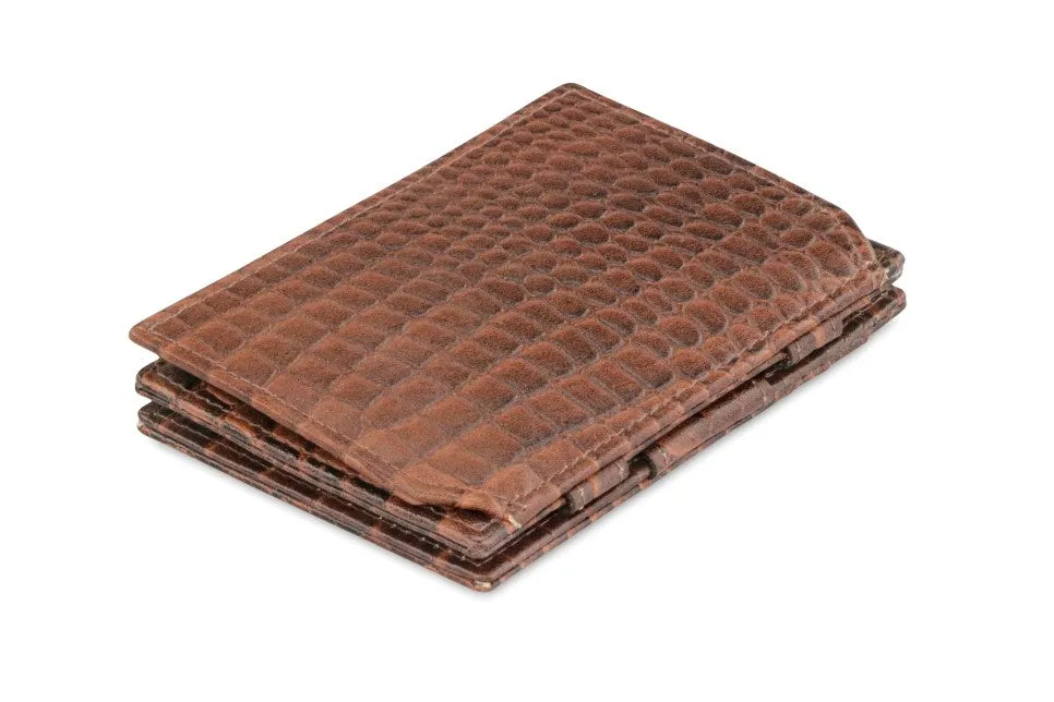 Garzini RFID Leather Magic Coin Wallet Croco