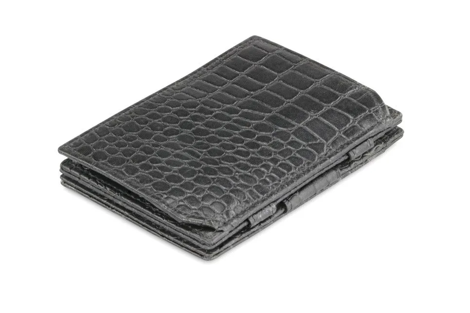 Garzini RFID Leather Magic Coin Wallet Croco
