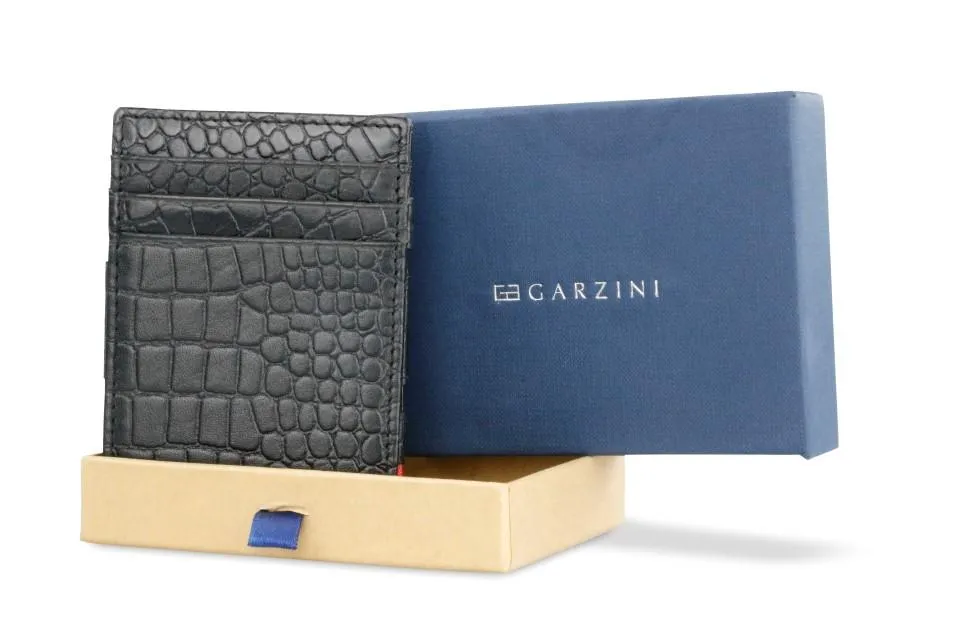 Garzini RFID Leather Magic Coin Wallet Croco