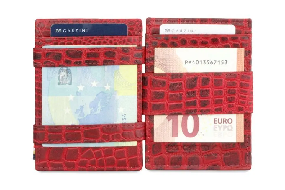 Garzini RFID Leather Magic Coin Wallet Croco