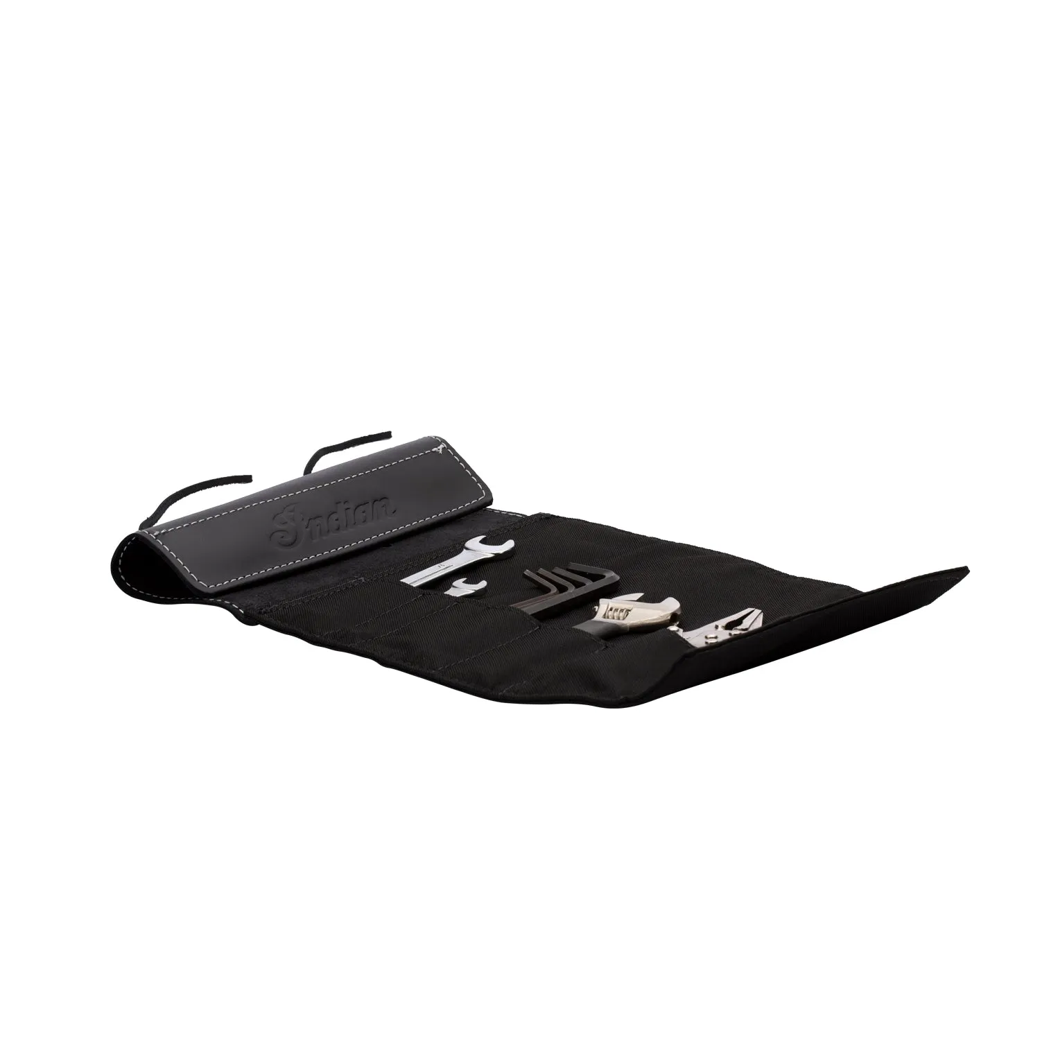 Genuine Leather Fork Bag Tool Roll, Black