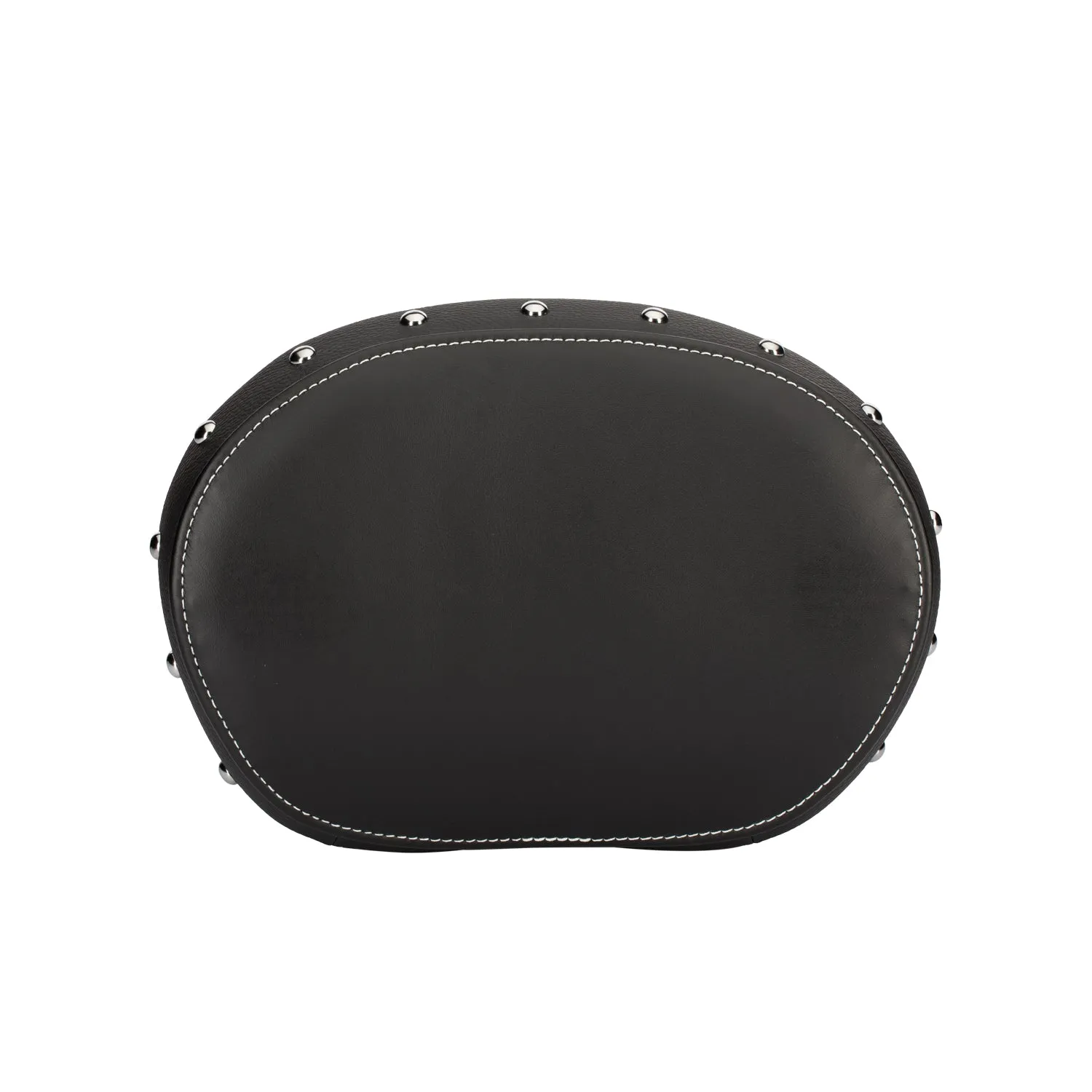 Genuine Leather Passenger Backrest Pad, Black with Studs