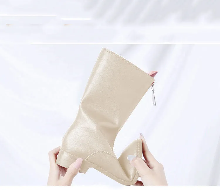 Guidi Boots Retro Martin Boots Female Front Zipper Short Tube Inside High Flat Bottom Round Head Wild Back Boots