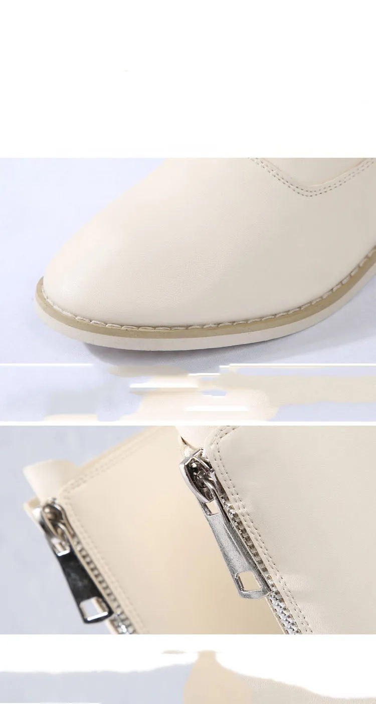 Guidi Boots Retro Martin Boots Female Front Zipper Short Tube Inside High Flat Bottom Round Head Wild Back Boots