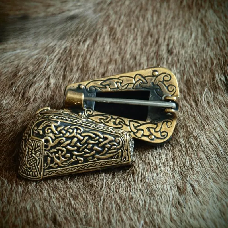 Handcrafted Animal Head Viking Brooch