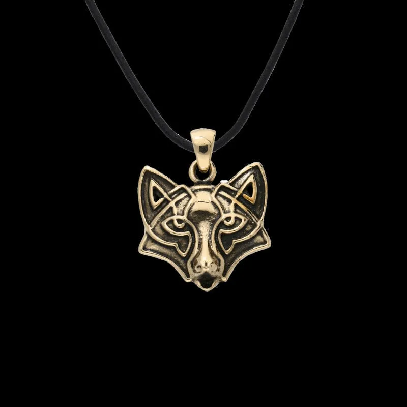 Handcrafted Celtic Fox Bronze Pendant