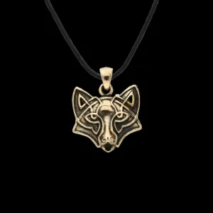 Handcrafted Celtic Fox Bronze Pendant
