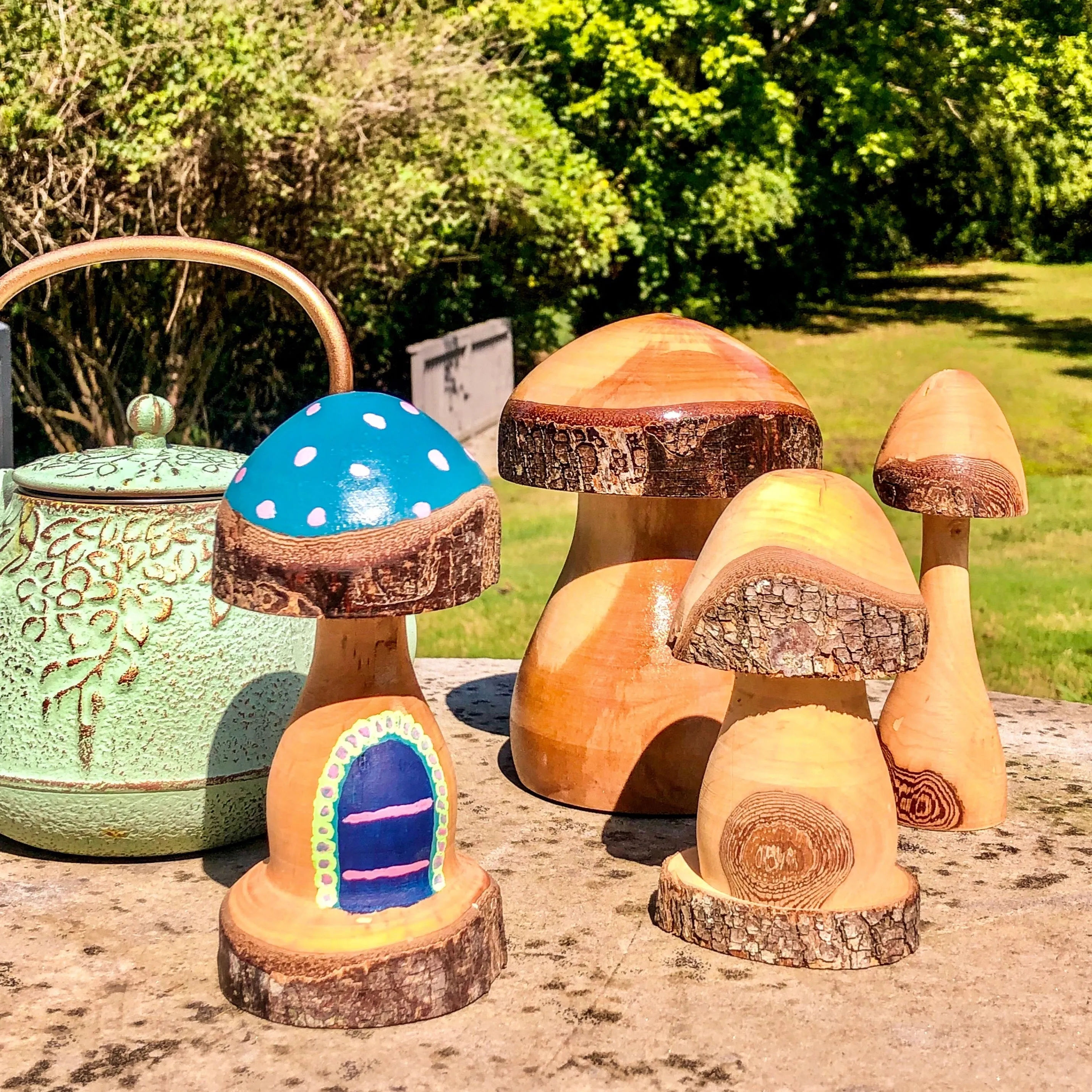 Handcrafted Mushroom Wood Art