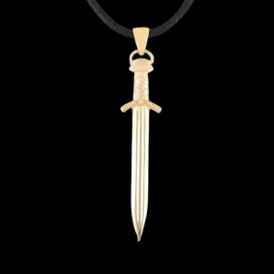 Handcrafted Norse Sword Gold Pendant