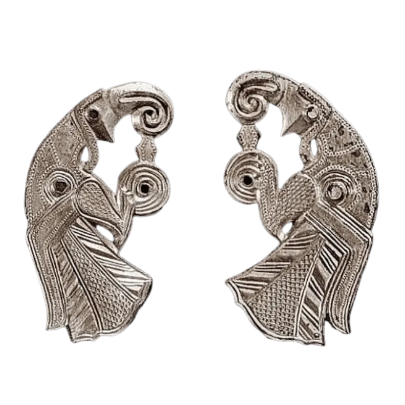 Handcrafted Raven Bronze Earrings