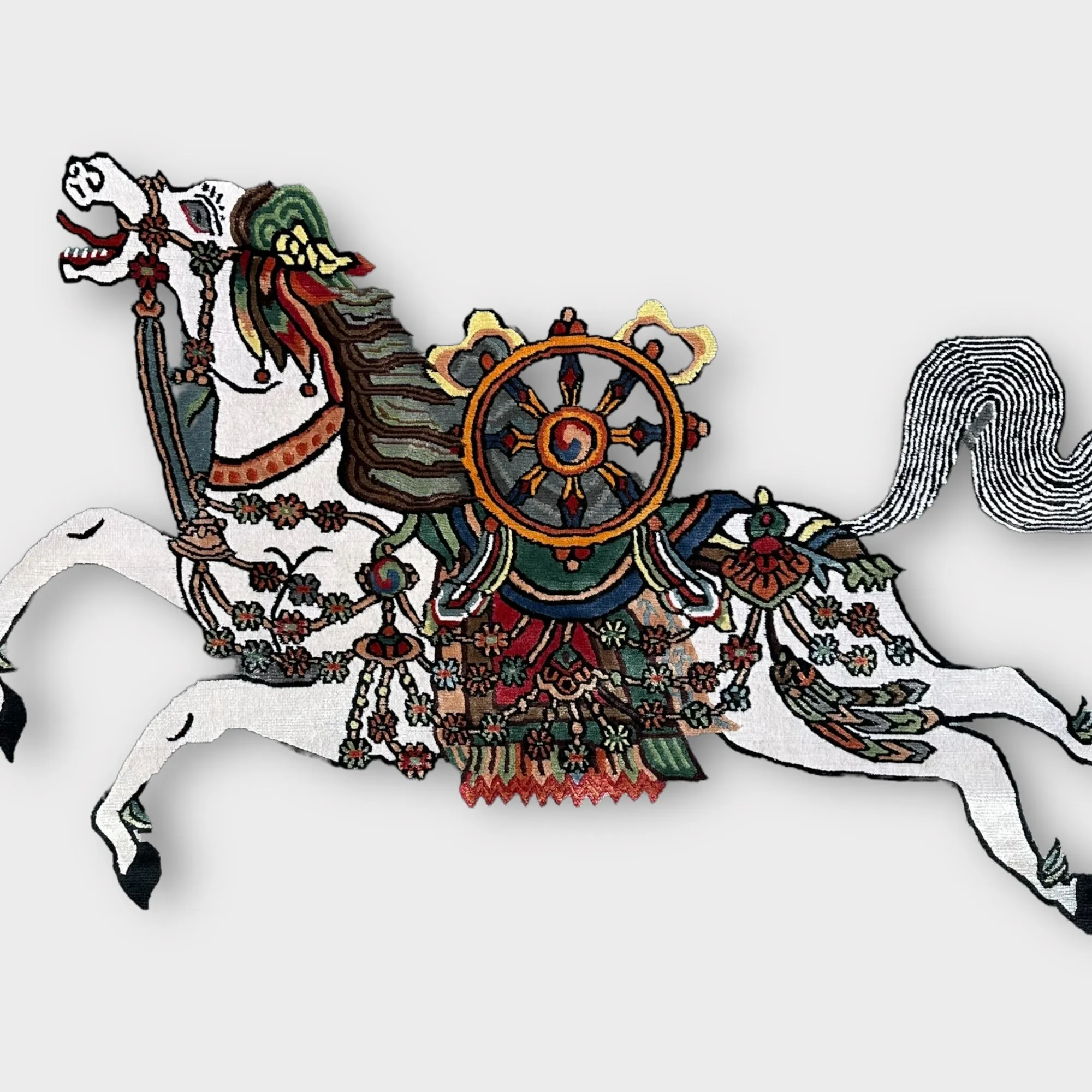 Handcrafted Silk Windhorse Wall hanging