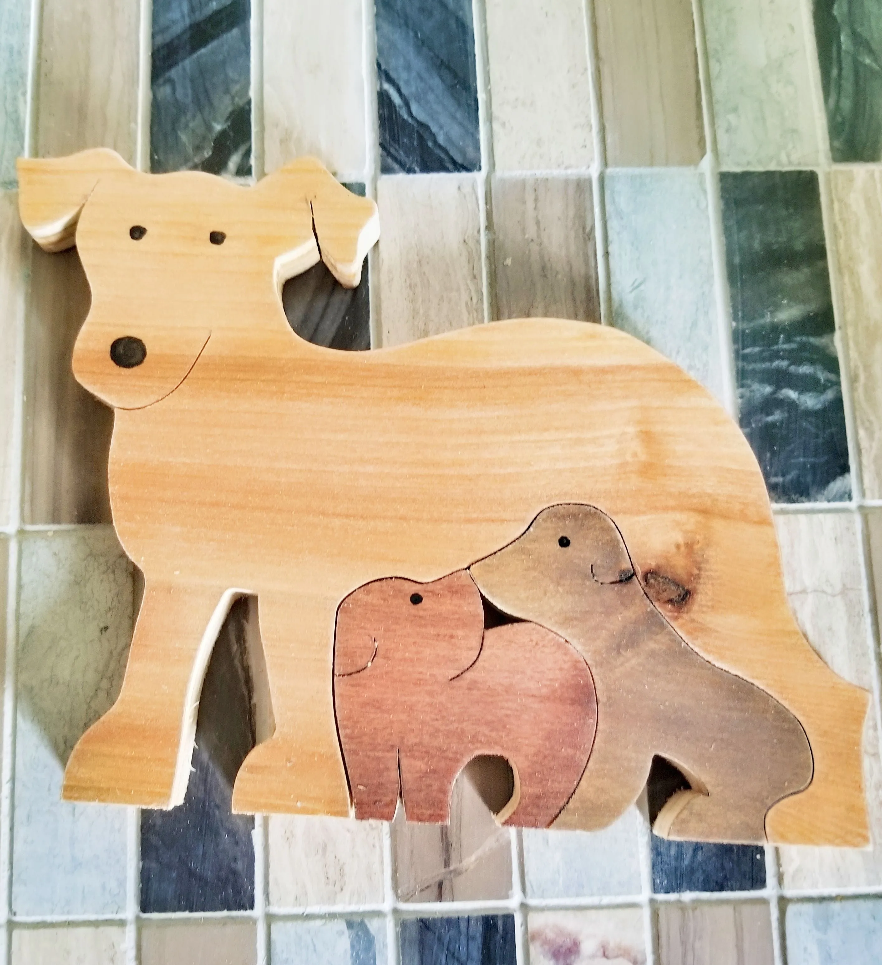 Handcrafted Wooden Dog Puzzles