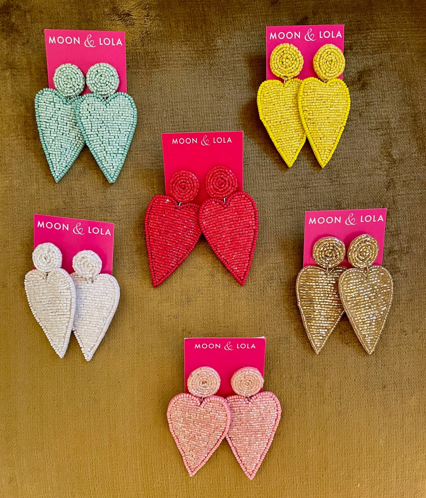 Heart Patch Earrings - Red