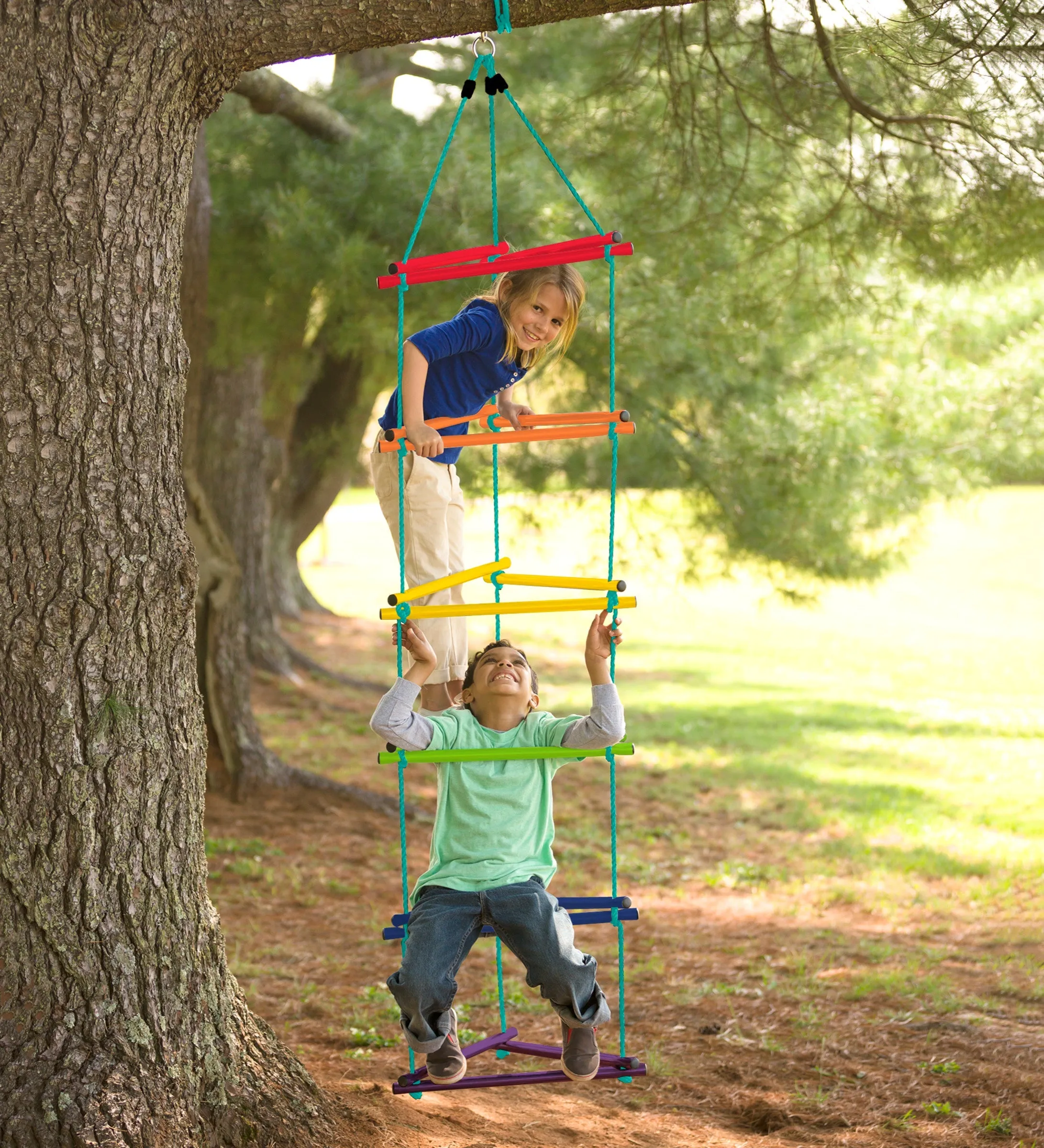 Hearthsong 6-Foot Rainbow Triangle Rope-Climbing Ladder