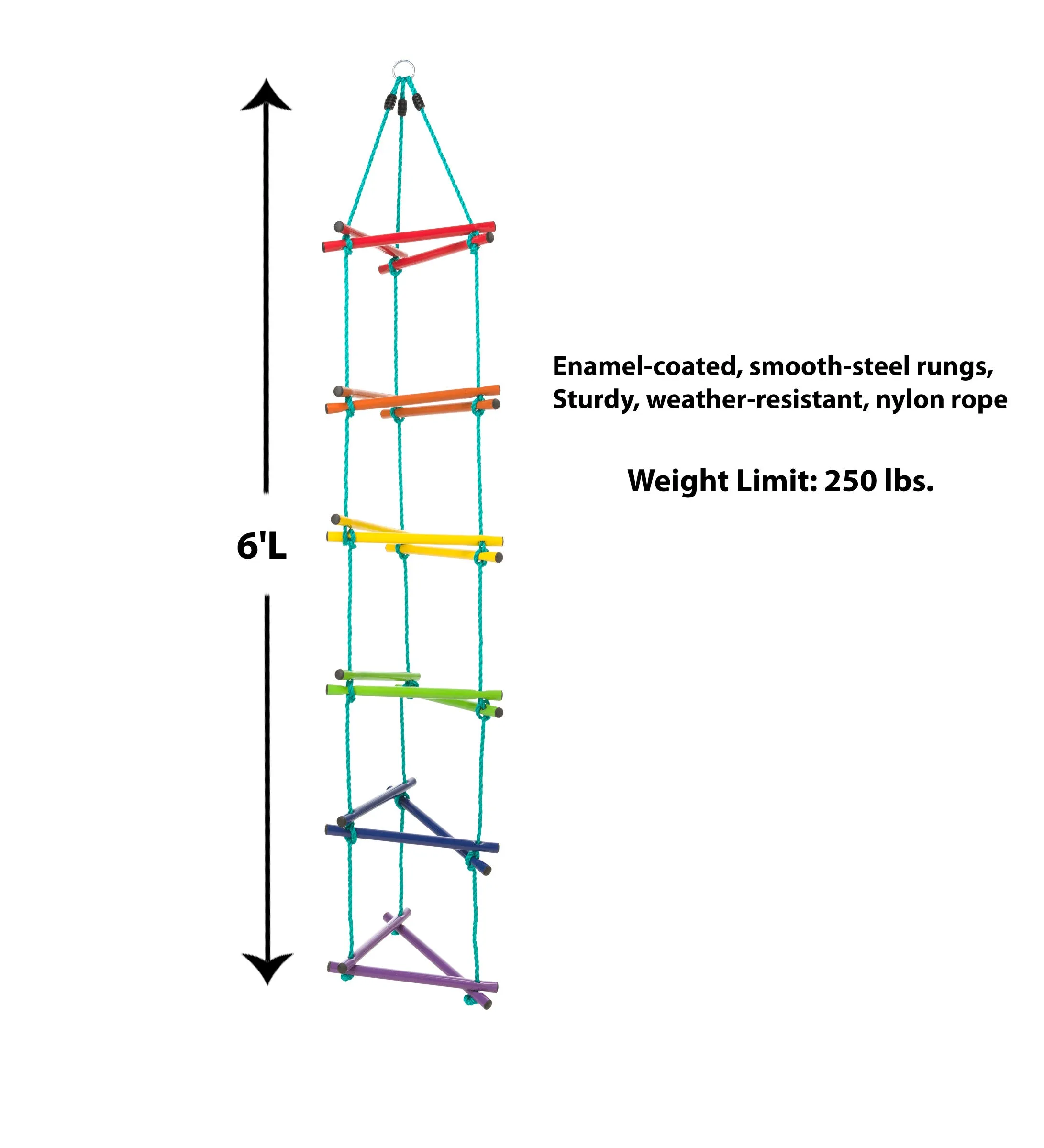 Hearthsong 6-Foot Rainbow Triangle Rope-Climbing Ladder