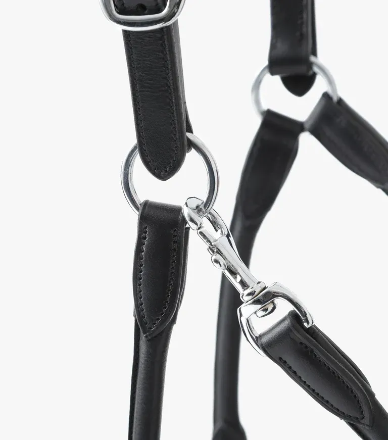Hennaroso Rolled Anatomic Leather Head Collar (Black)