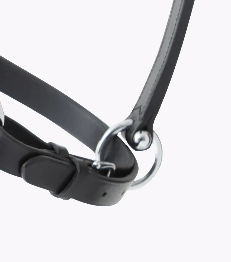 Hennaroso Rolled Anatomic Leather Head Collar (Black)