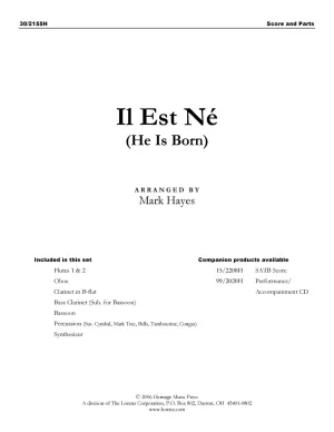 Il Est Né (He Is Born) - Woodwinds and percussion score and parts