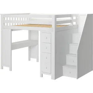 Jackpot Deluxe Buxton Full Size Loft with Staircase   Desk   Storage