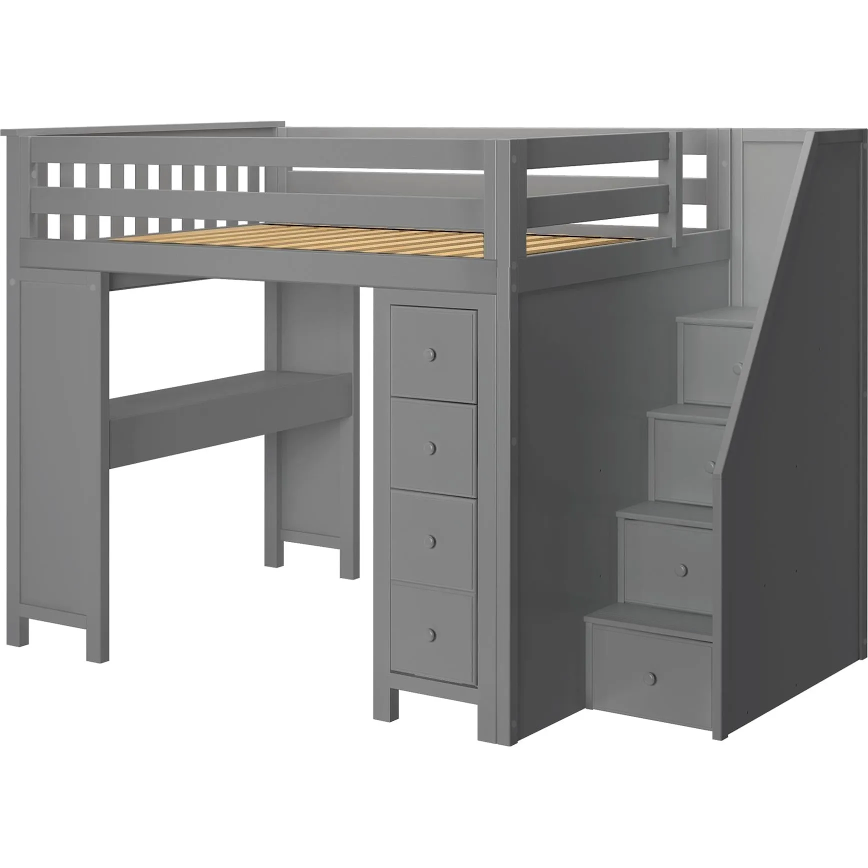 Jackpot Deluxe Buxton Full Size Loft with Staircase   Desk   Storage