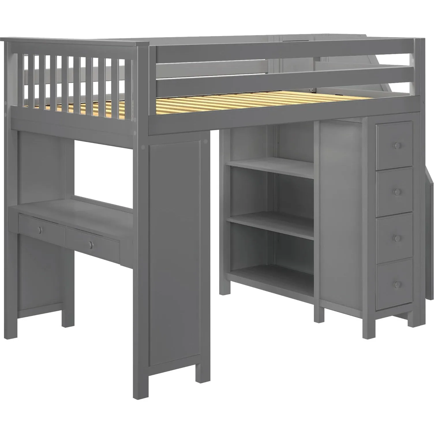 Jackpot Deluxe Buxton Full Size Loft with Staircase   Desk   Storage
