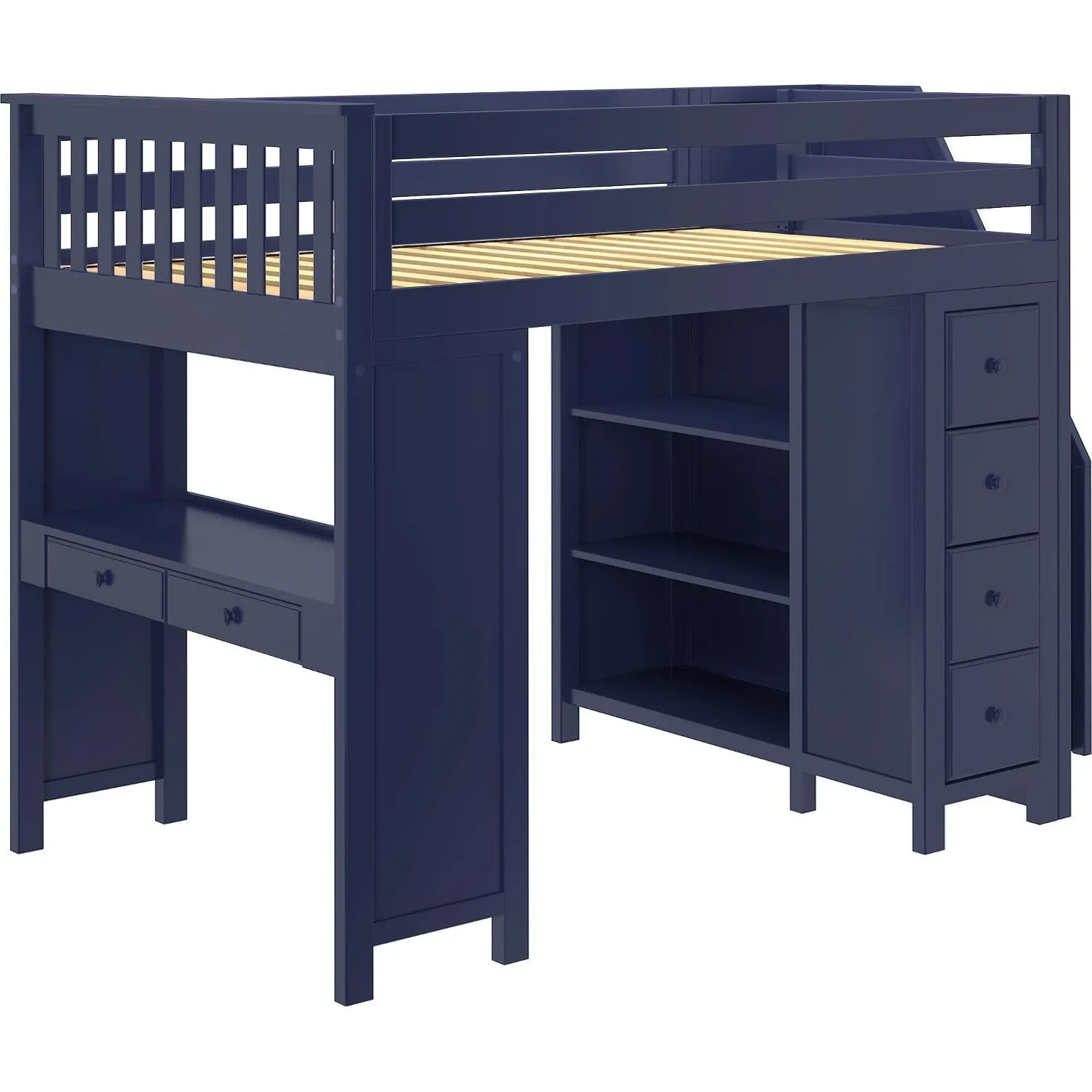 Jackpot Deluxe Buxton Full Size Loft with Staircase   Desk   Storage