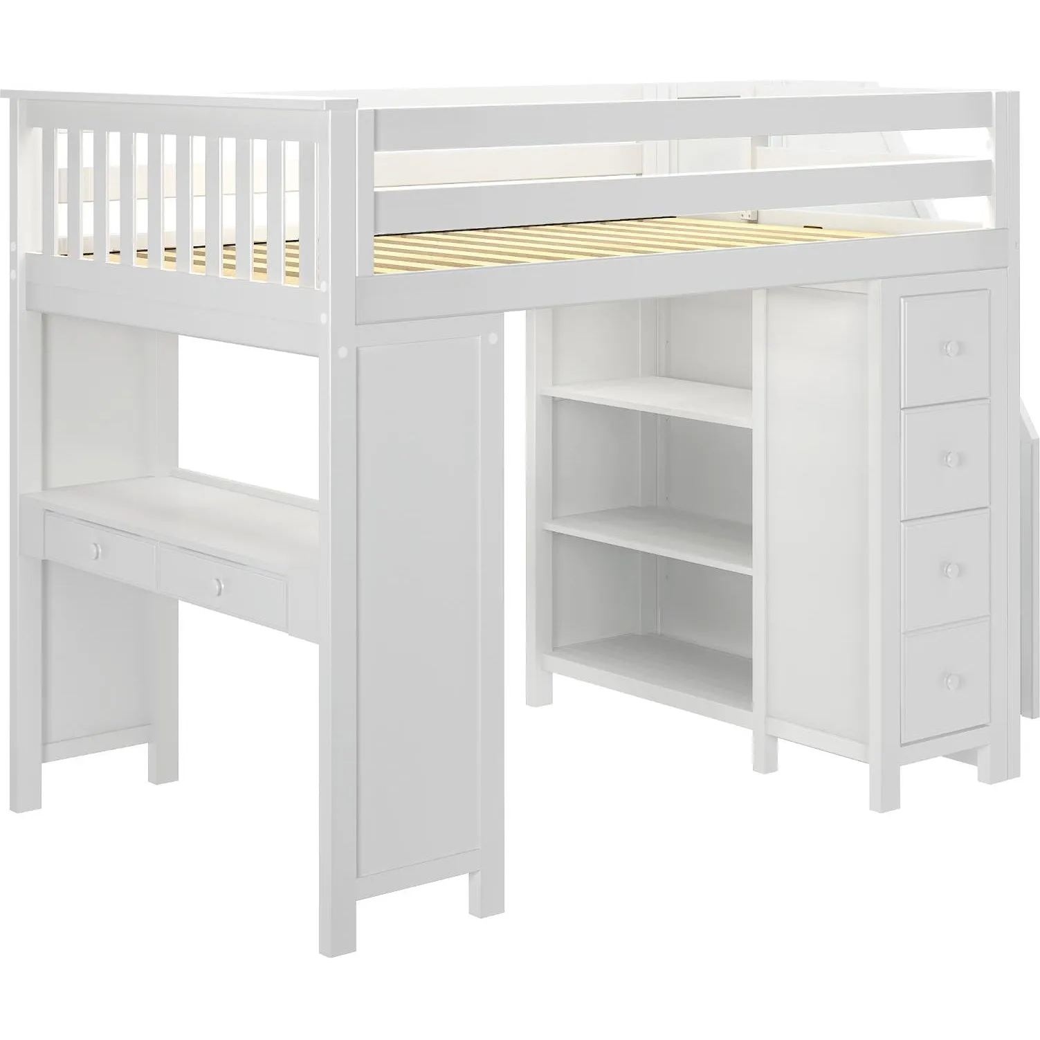 Jackpot Deluxe Buxton Full Size Loft with Staircase   Desk   Storage