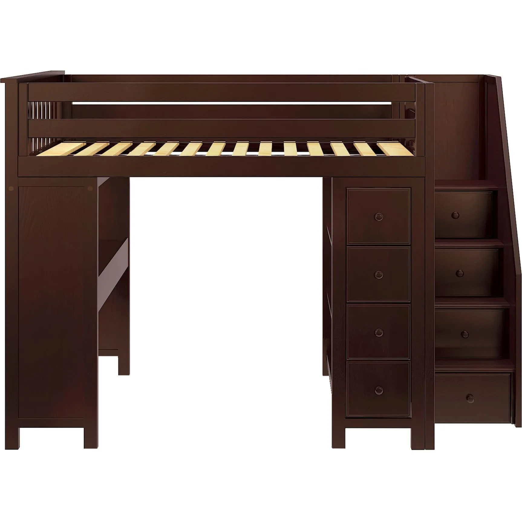 Jackpot Deluxe Buxton Full Size Loft with Staircase   Desk   Storage