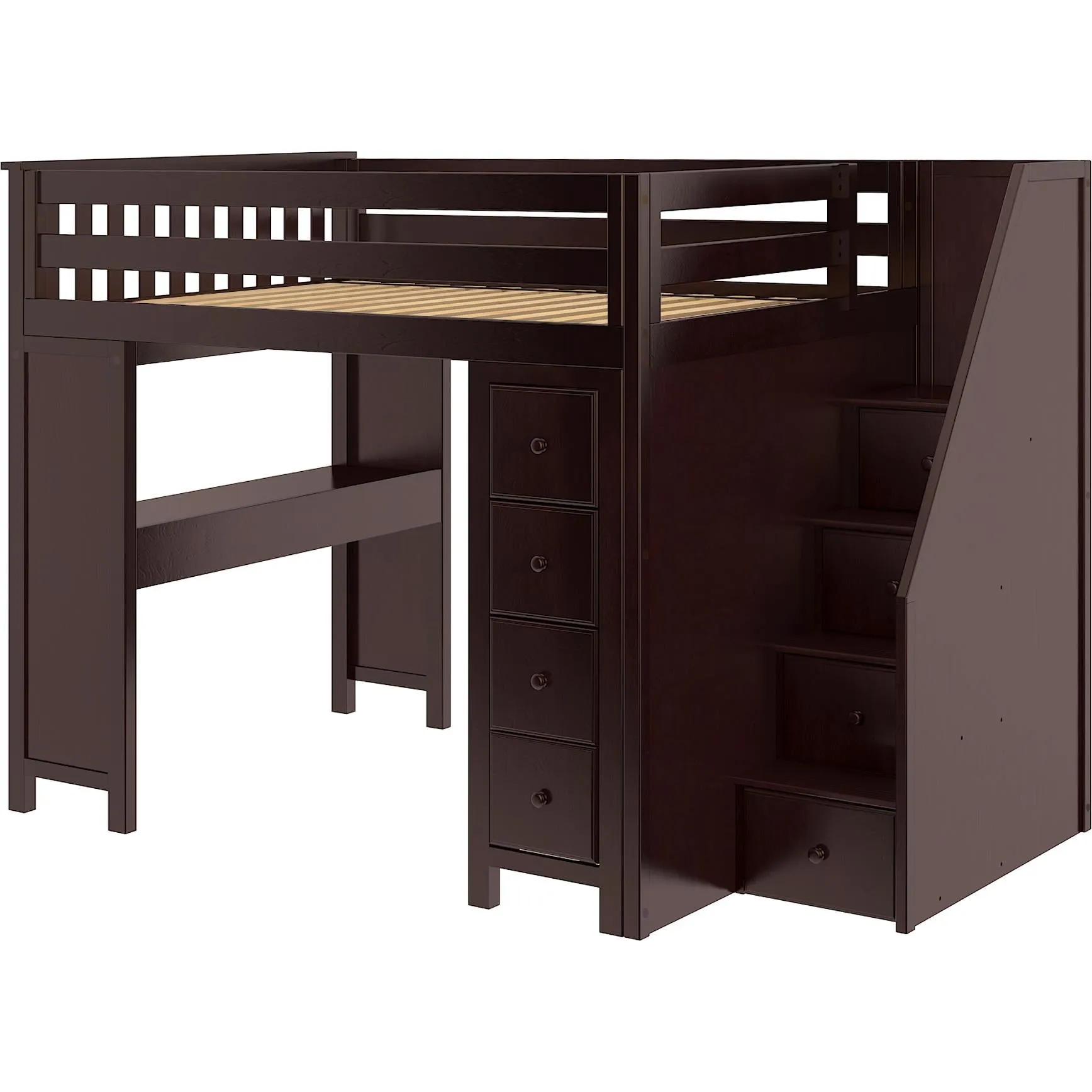 Jackpot Deluxe Buxton Full Size Loft with Staircase   Desk   Storage
