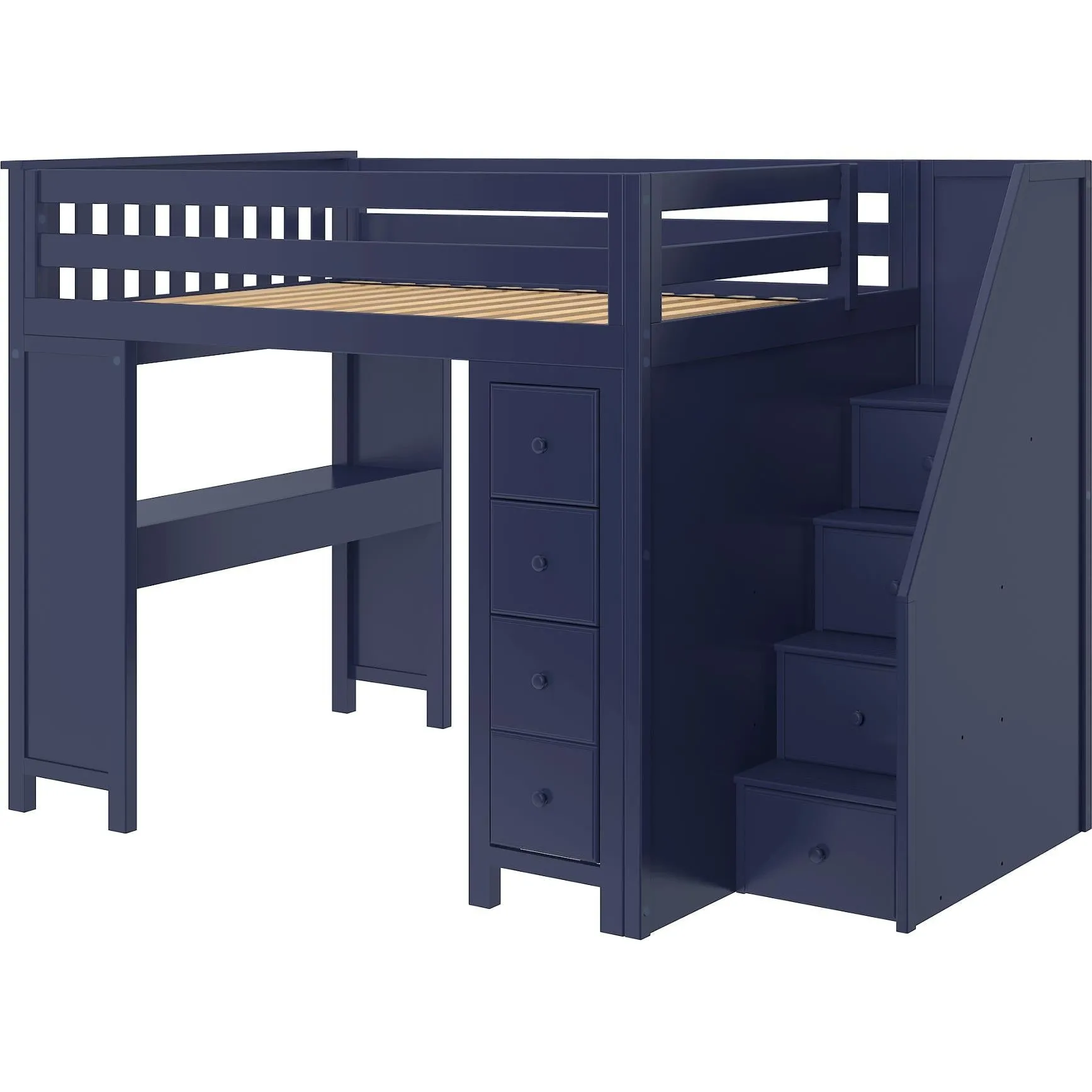 Jackpot Deluxe Buxton Full Size Loft with Staircase   Desk   Storage