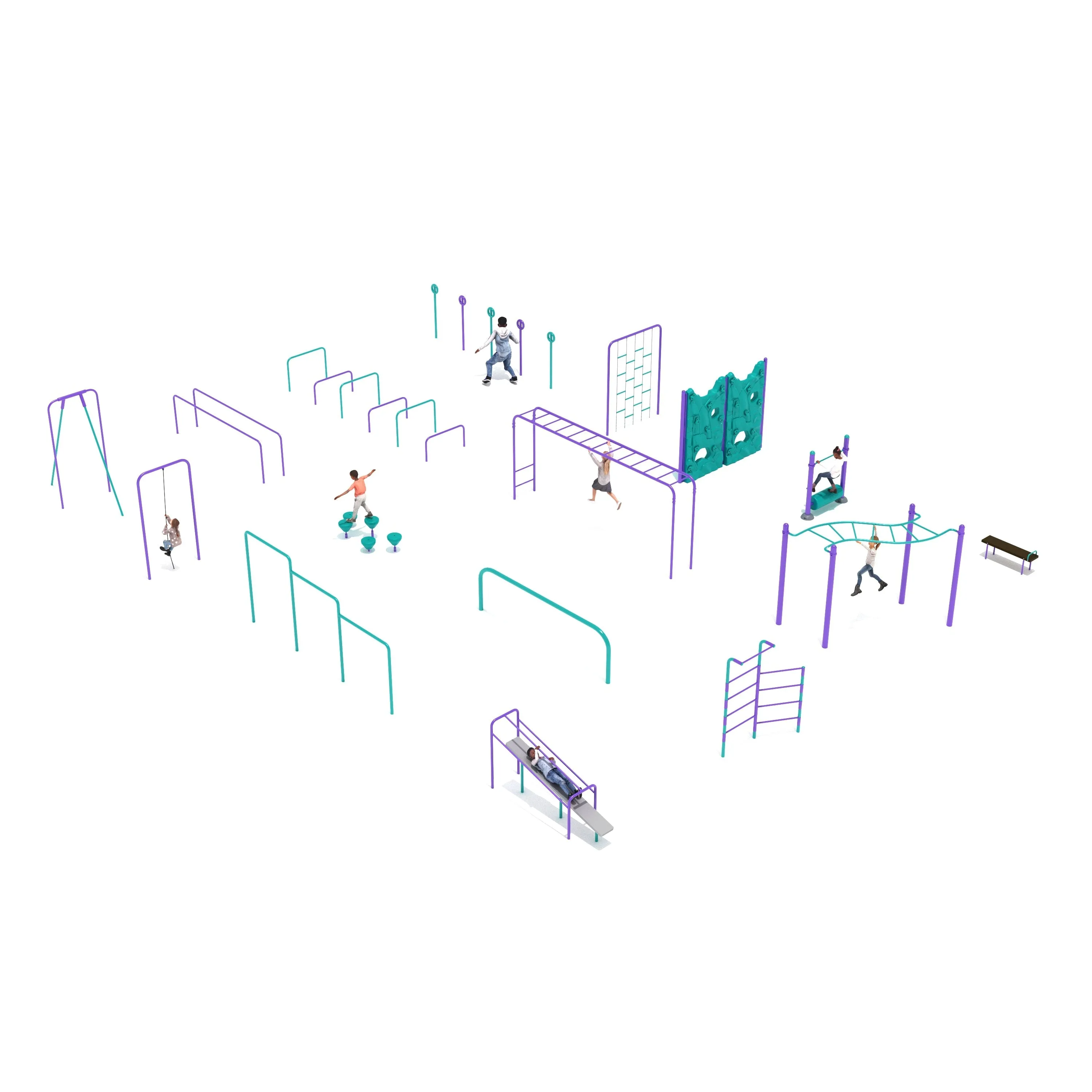 Kid's Gym - 16 Piece Kid's Outdoor Fitness Course