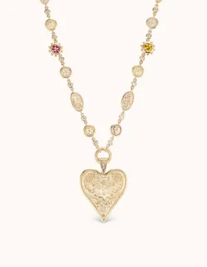 Large Southwestern Heart Necklace Tourmaline