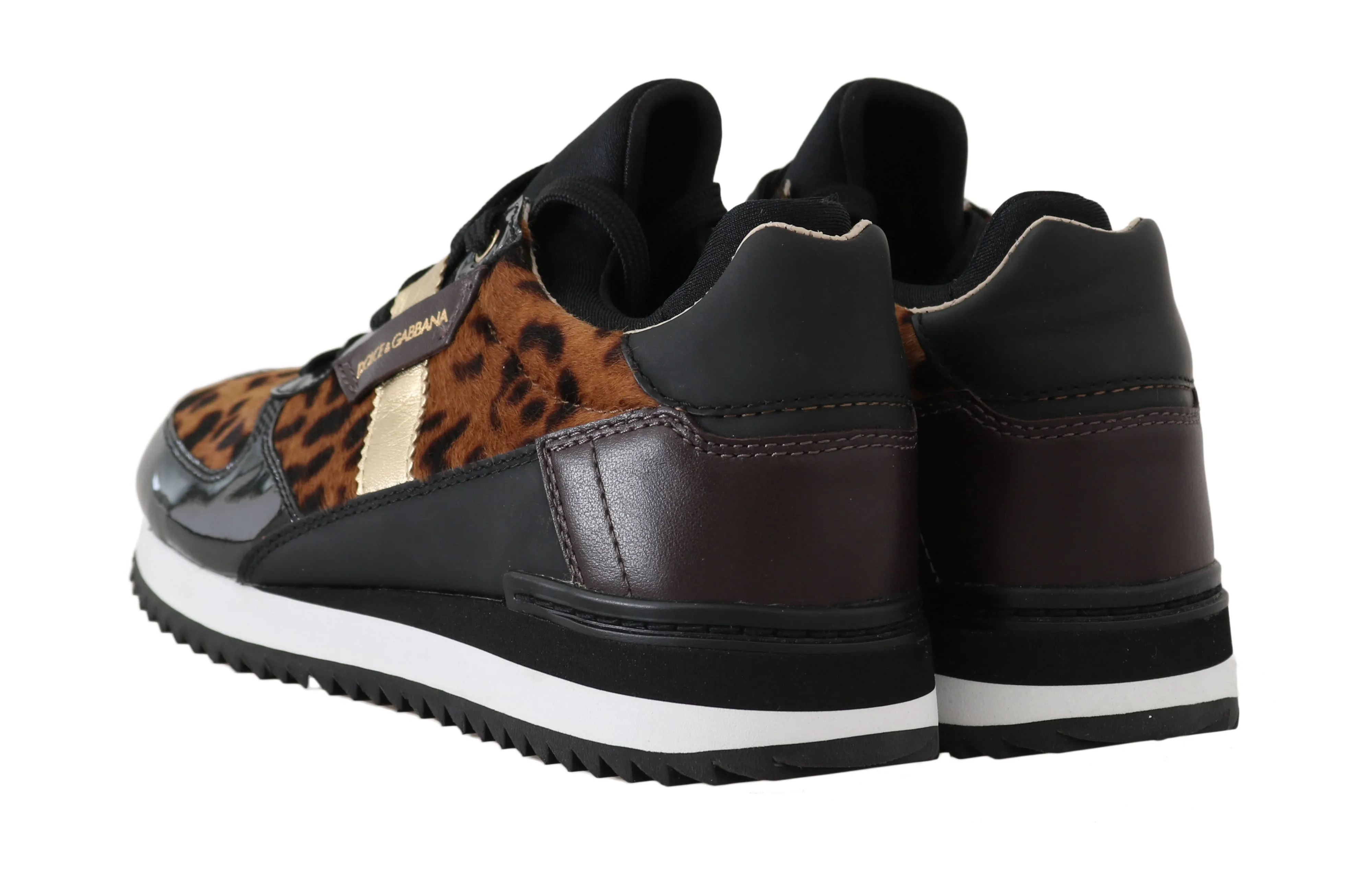 Leather Black Leopard Sneakers