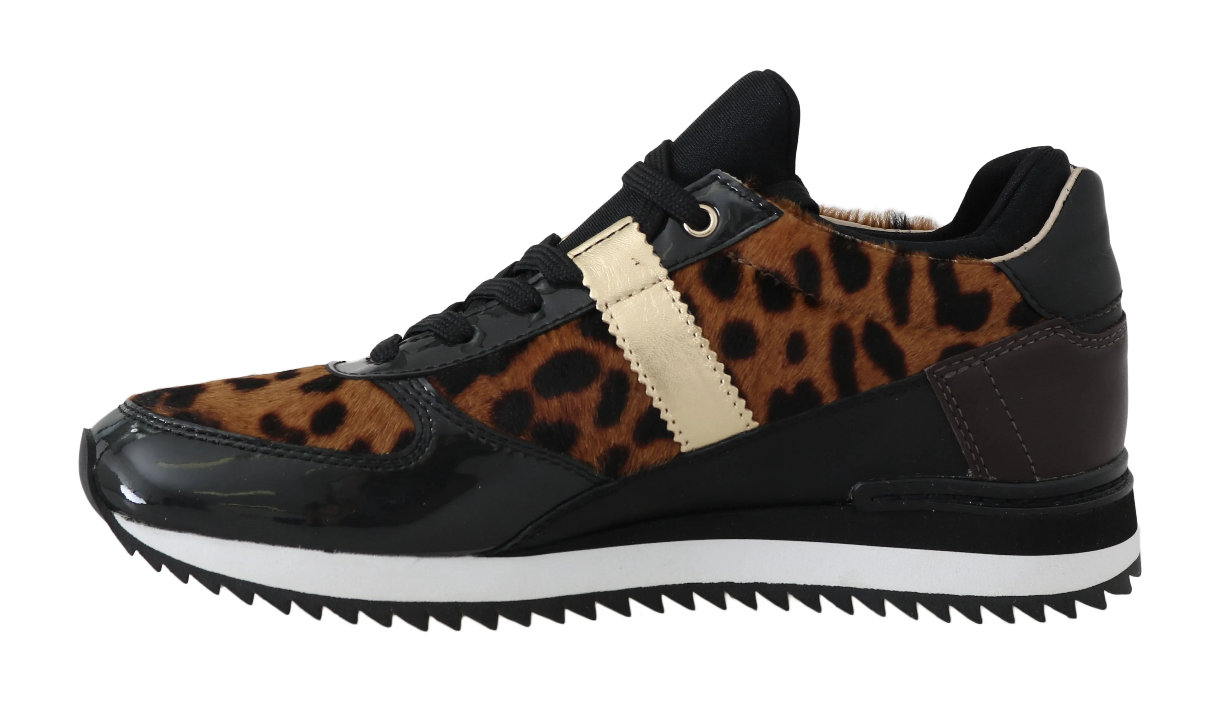 Leather Black Leopard Sneakers