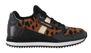 Leather Black Leopard Sneakers