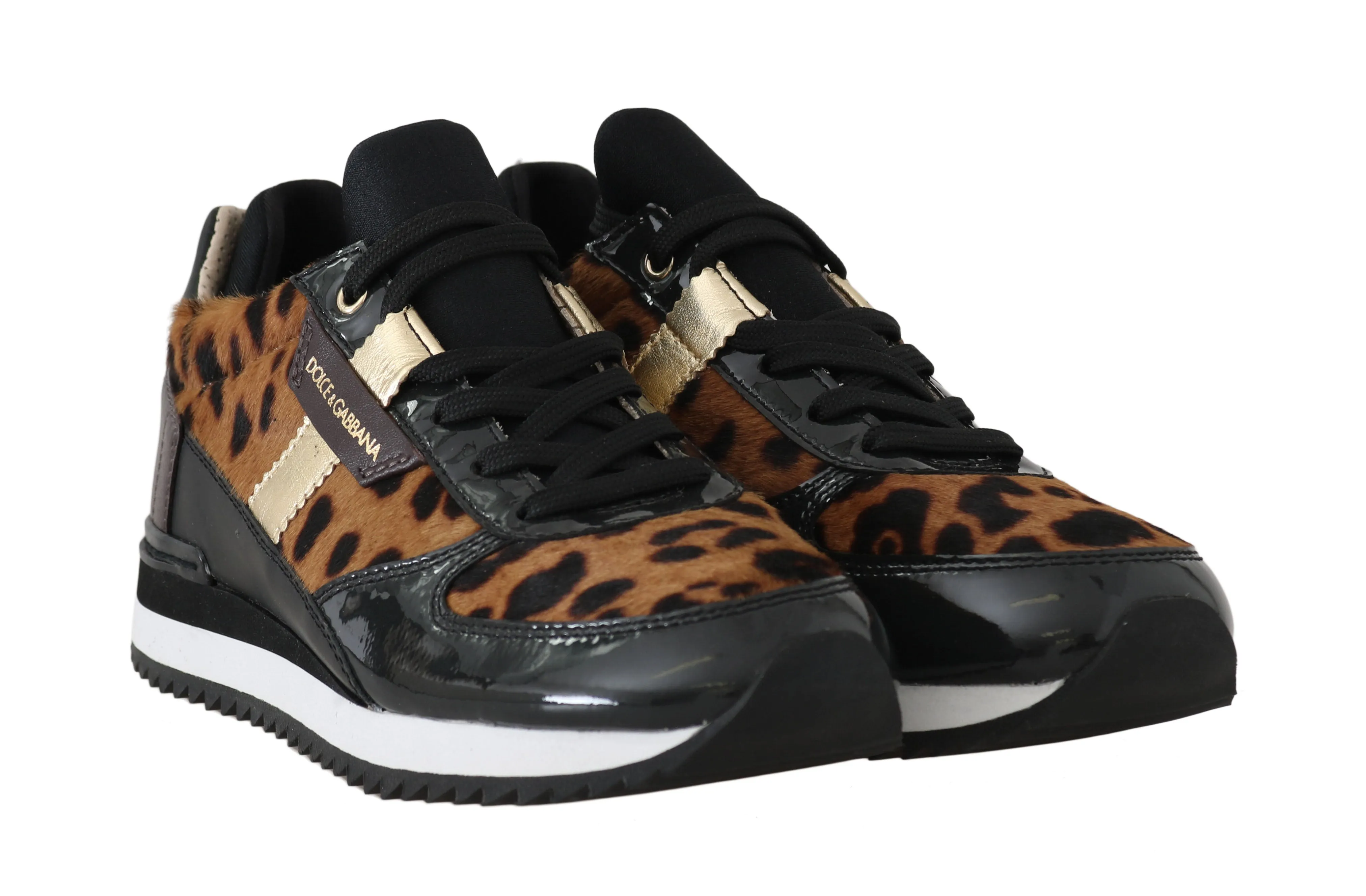 Leather Black Leopard Sneakers