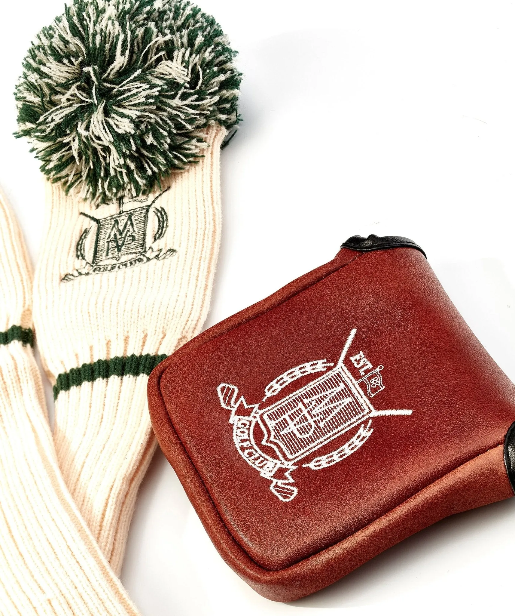Leather Golf Putter Cover (Mallet) - Tan