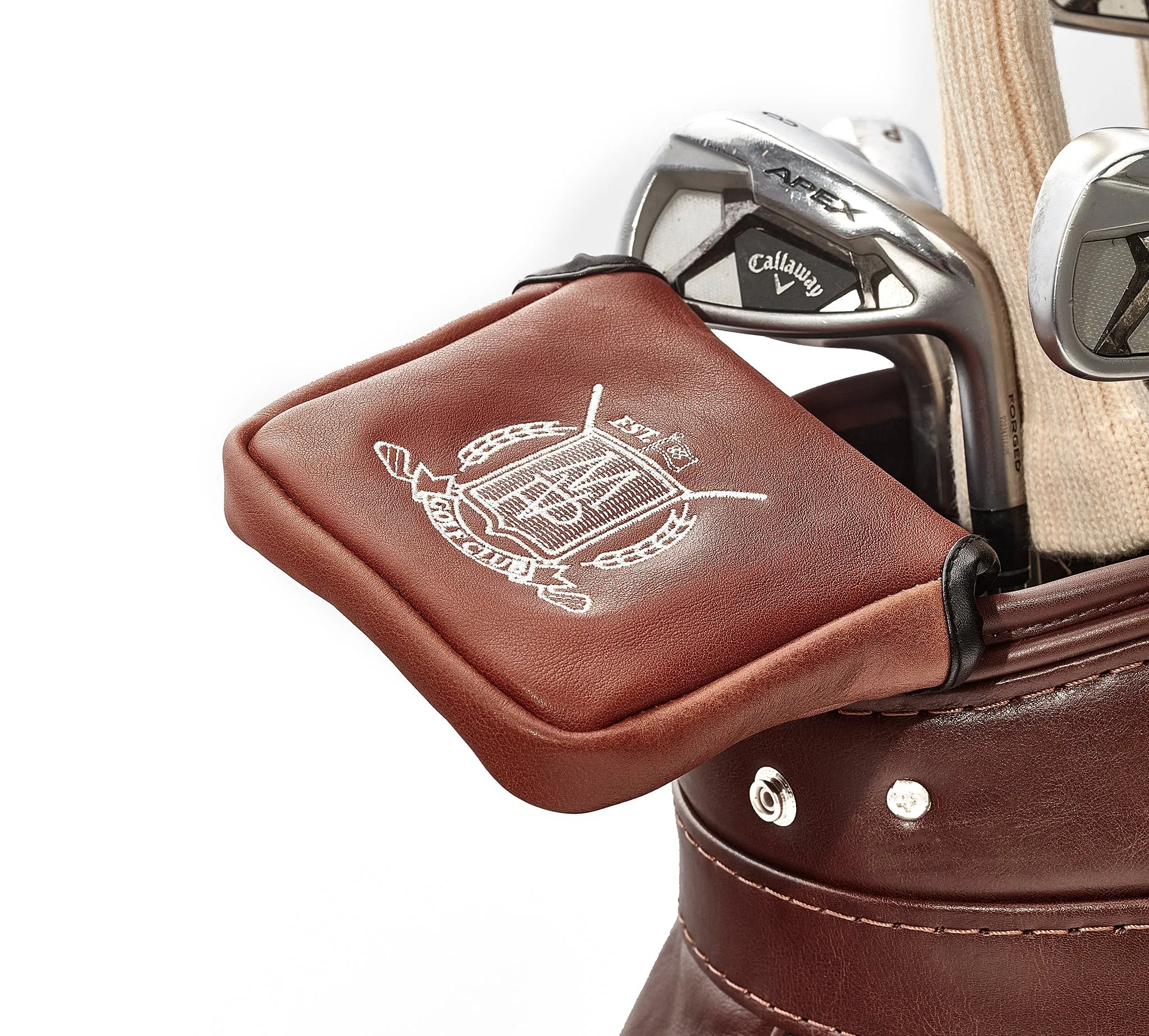 Leather Golf Putter Cover (Mallet) - Tan