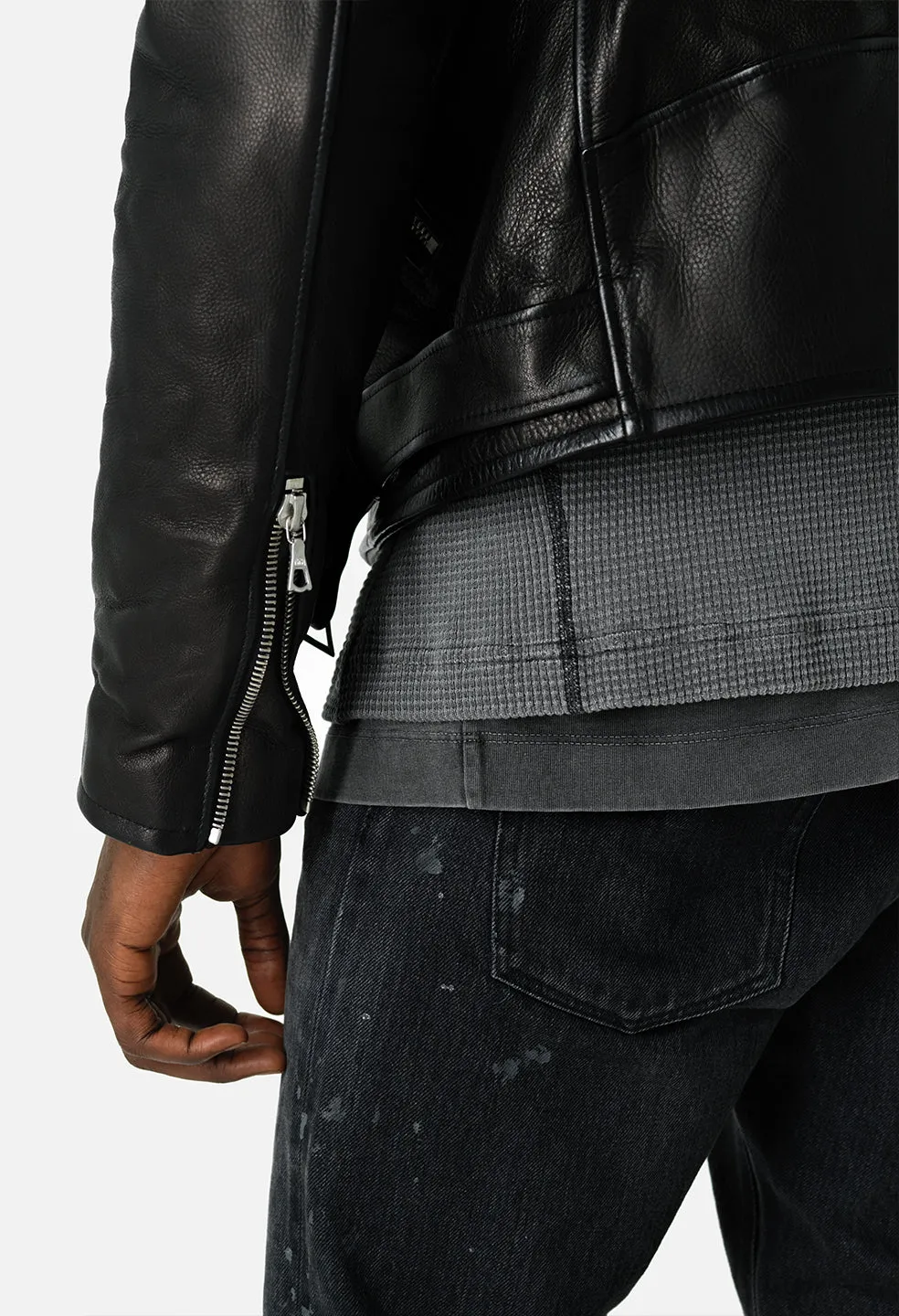 Leather Moto Jacket / Black