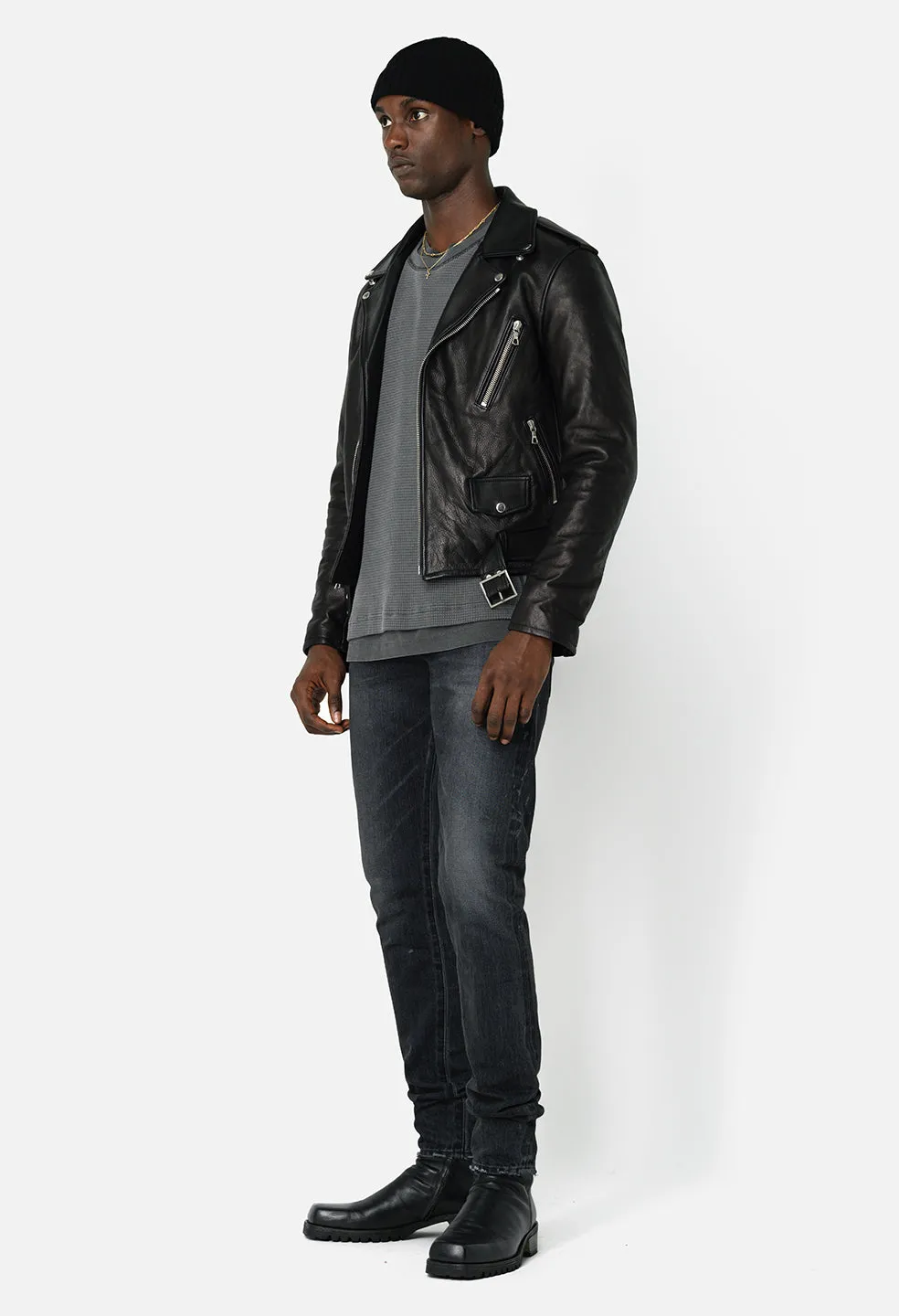 Leather Moto Jacket / Black