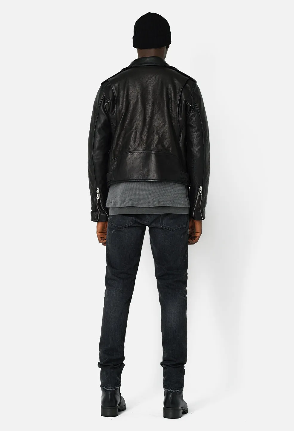 Leather Moto Jacket / Black