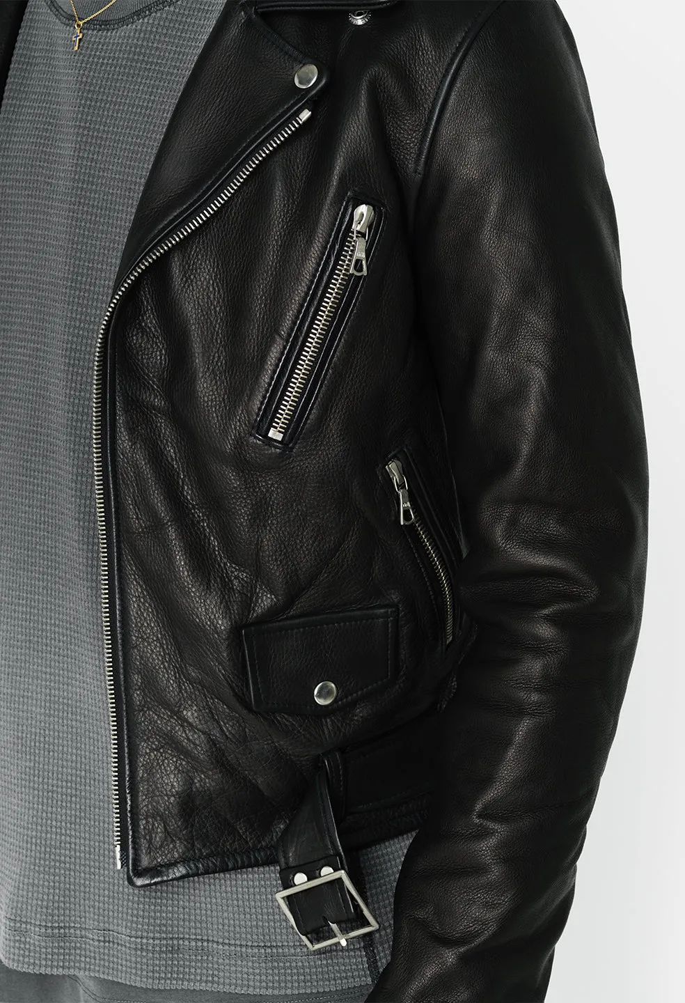 Leather Moto Jacket / Black