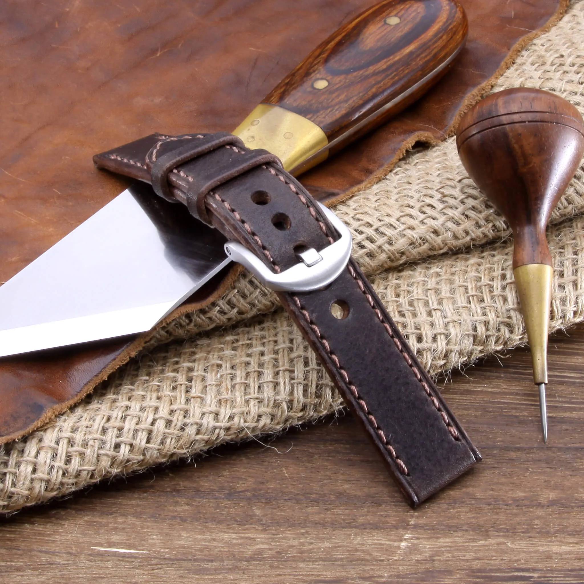 Leather Watch Strap, Vintage 406  | Full Stitch
