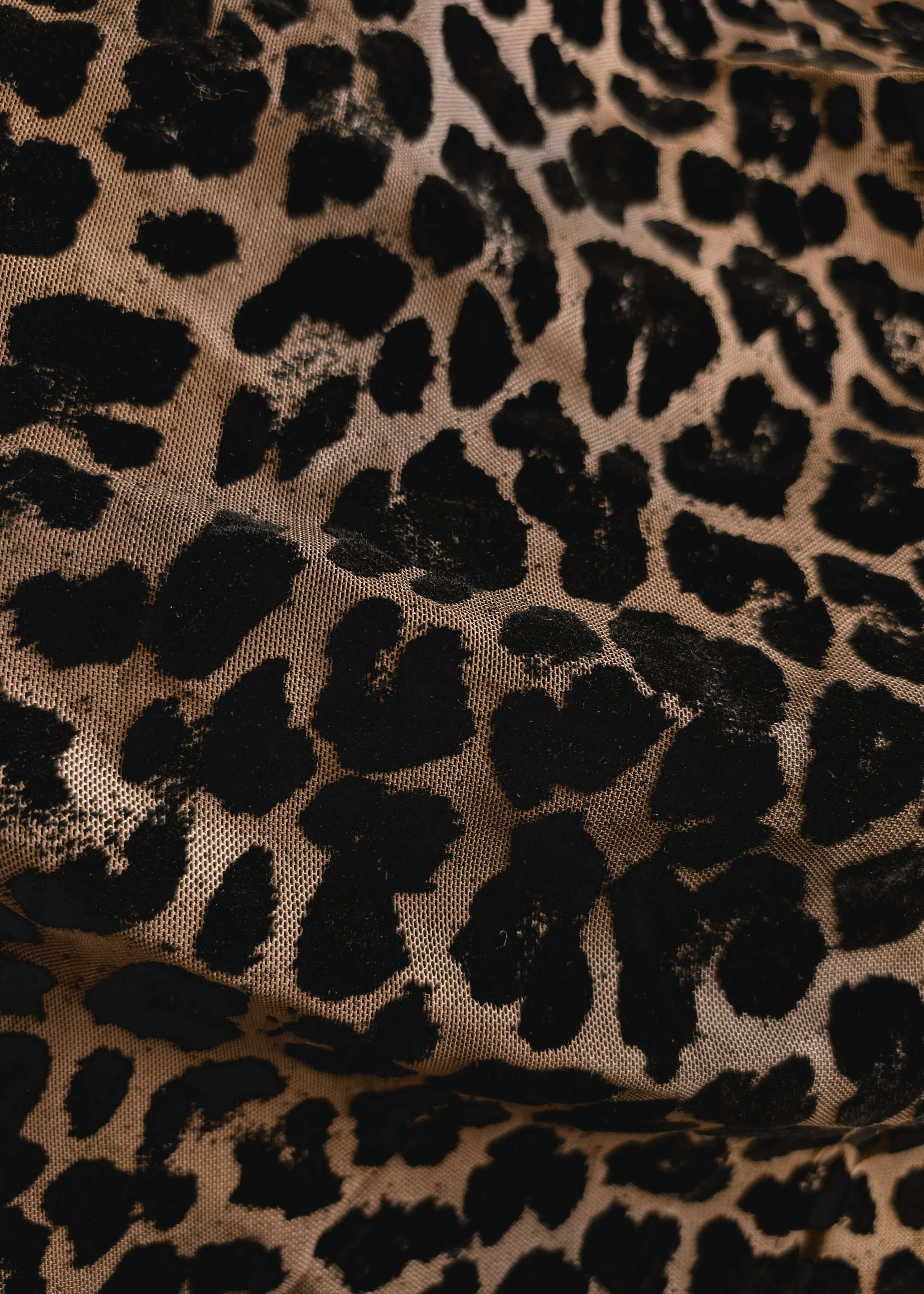 Leopard Print Mesh & Flocked Velvet Maxi Skirt