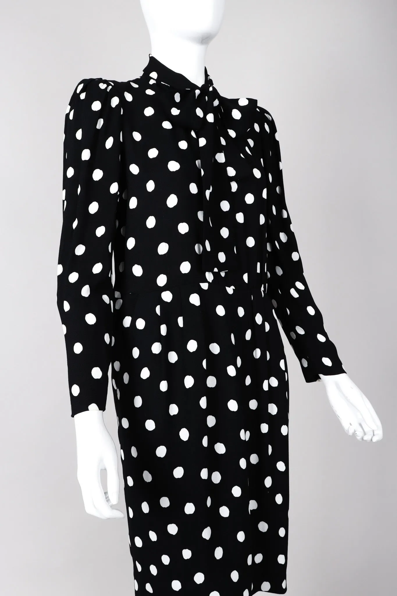 Long Sleeve Polka Dotted Dress