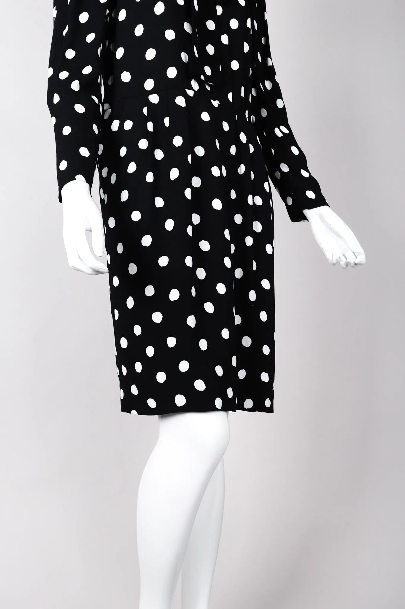 Long Sleeve Polka Dotted Dress